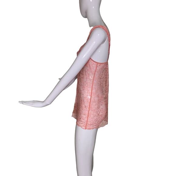 Victoria's Secret Y2K All Lace Baby Doll Pale Pink Size M Slit Down The Middle - Picture 10 of 13